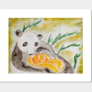 panda, pumpkin, animal, halloween, food, harvest, nature, landscape, cute Posters and Art